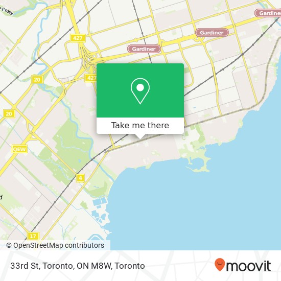 33rd St, Toronto, ON M8W map