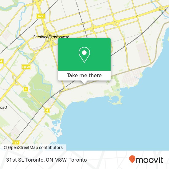 31st St, Toronto, ON M8W map