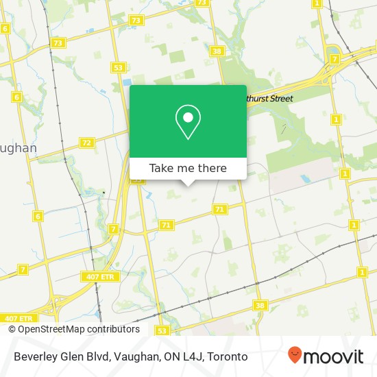 Beverley Glen Blvd, Vaughan, ON L4J map