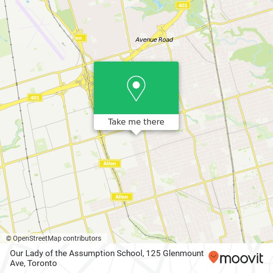 Our Lady of the Assumption School, 125 Glenmount Ave map