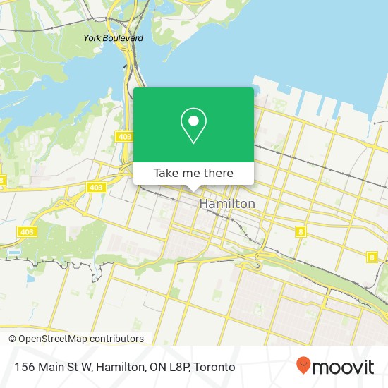 156 Main St W, Hamilton, ON L8P map
