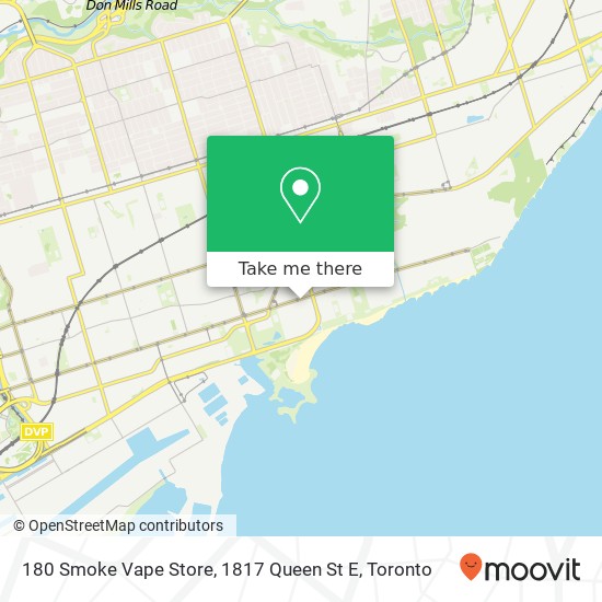 180 Smoke Vape Store, 1817 Queen St E map