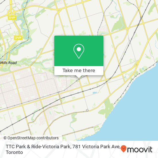 TTC Park & Ride-Victoria Park, 781 Victoria Park Ave map