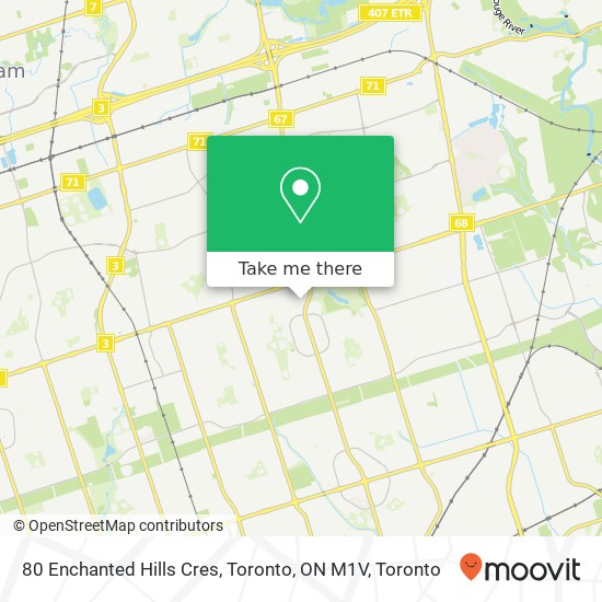 80 Enchanted Hills Cres, Toronto, ON M1V map