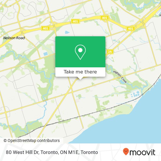 80 West Hill Dr, Toronto, ON M1E map