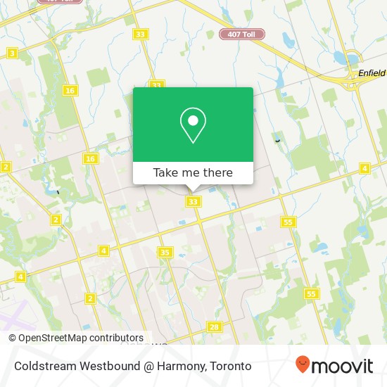 Coldstream Westbound @ Harmony map