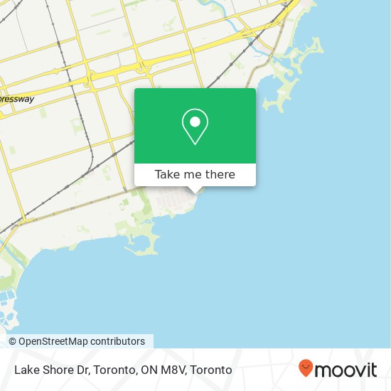 Lake Shore Dr, Toronto, ON M8V map