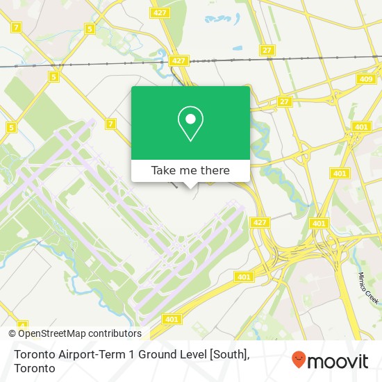Toronto Airport-Term 1 Ground Level [South] map