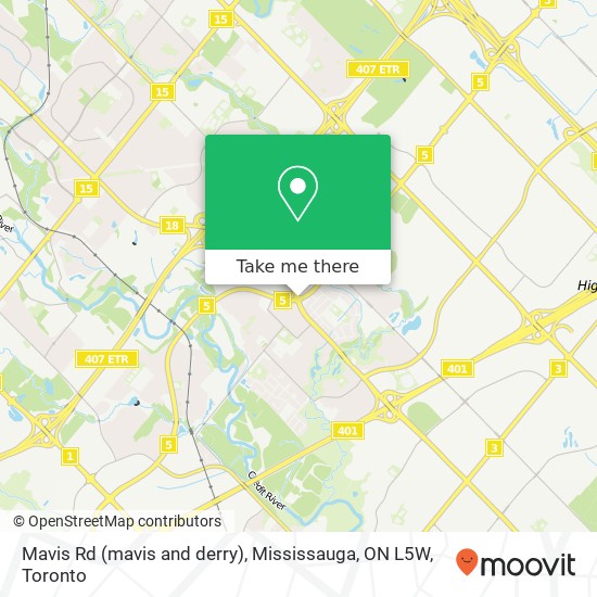 Mavis Rd (mavis and derry), Mississauga, ON L5W map