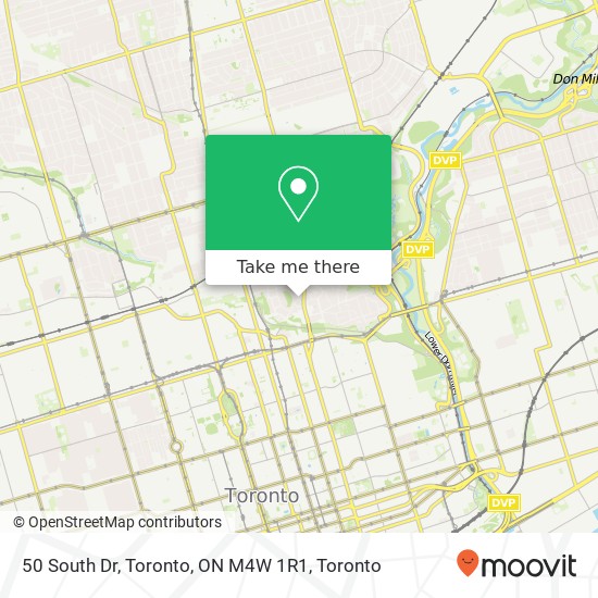50 South Dr, Toronto, ON M4W 1R1 map