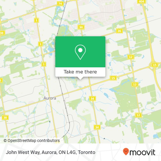 John West Way, Aurora, ON L4G map