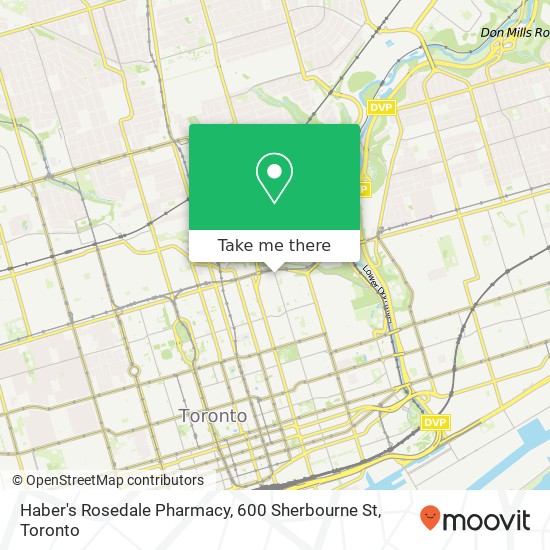 Haber's Rosedale Pharmacy, 600 Sherbourne St map