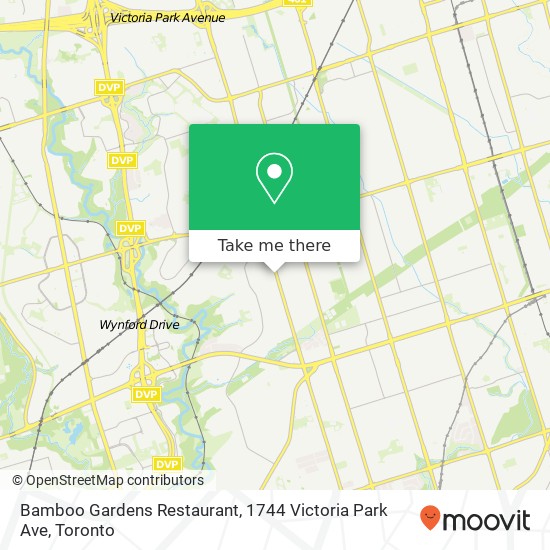 Bamboo Gardens Restaurant, 1744 Victoria Park Ave map