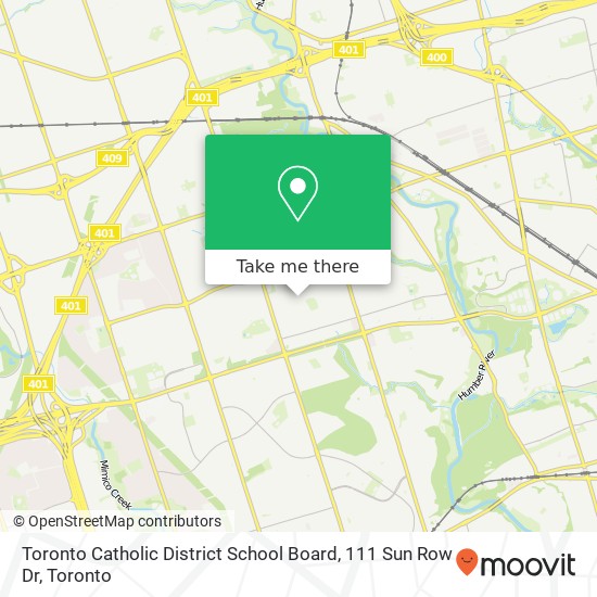 Toronto Catholic District School Board, 111 Sun Row Dr map
