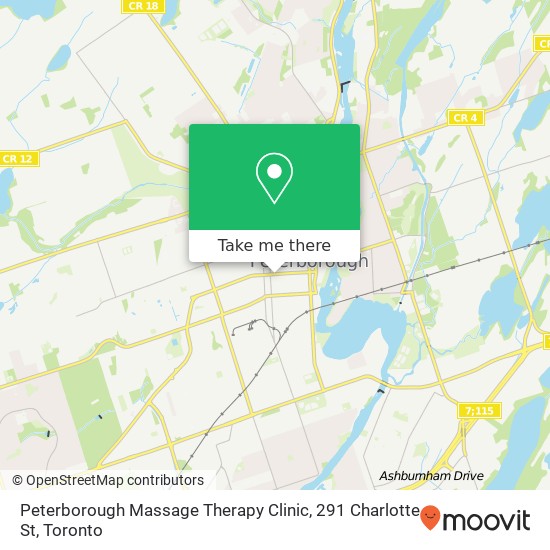 Peterborough Massage Therapy Clinic, 291 Charlotte St plan