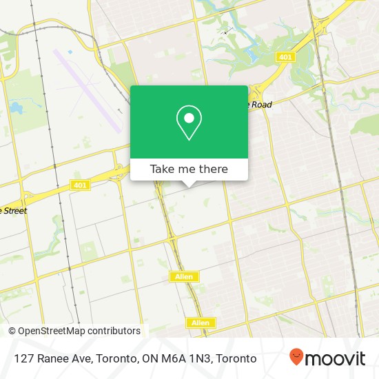127 Ranee Ave, Toronto, ON M6A 1N3 map