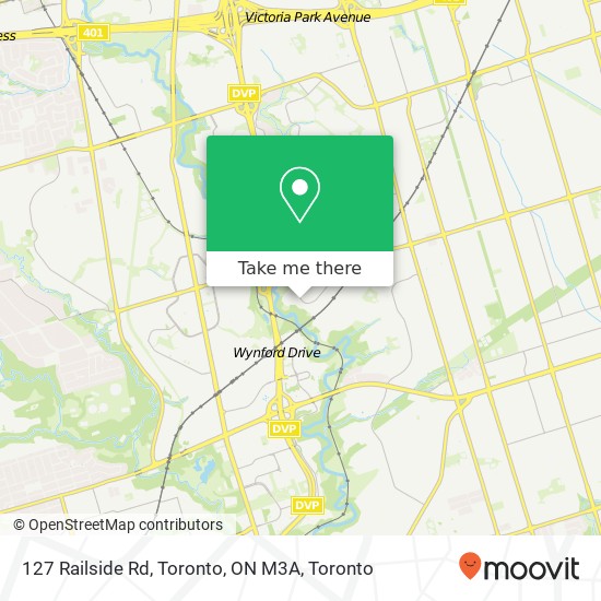 127 Railside Rd, Toronto, ON M3A map