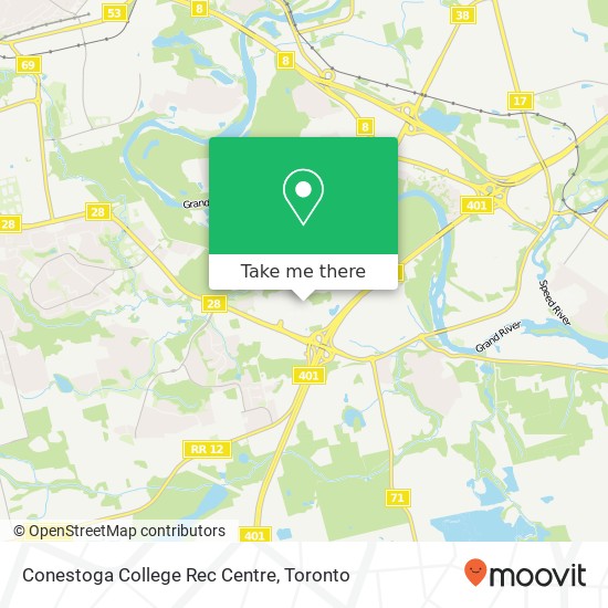 Conestoga College Rec Centre map