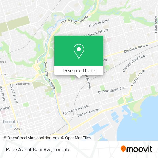 Pape Ave at Bain Ave map
