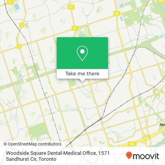 Woodside Square Dental-Medical Office, 1571 Sandhurst Cir map