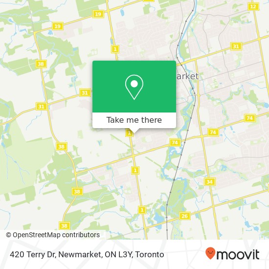 420 Terry Dr, Newmarket, ON L3Y map
