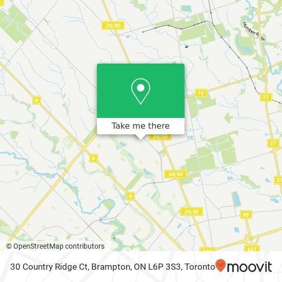 30 Country Ridge Ct, Brampton, ON L6P 3S3 map