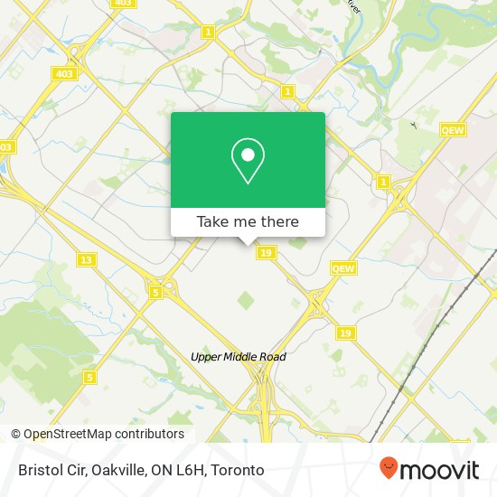 Bristol Cir, Oakville, ON L6H map