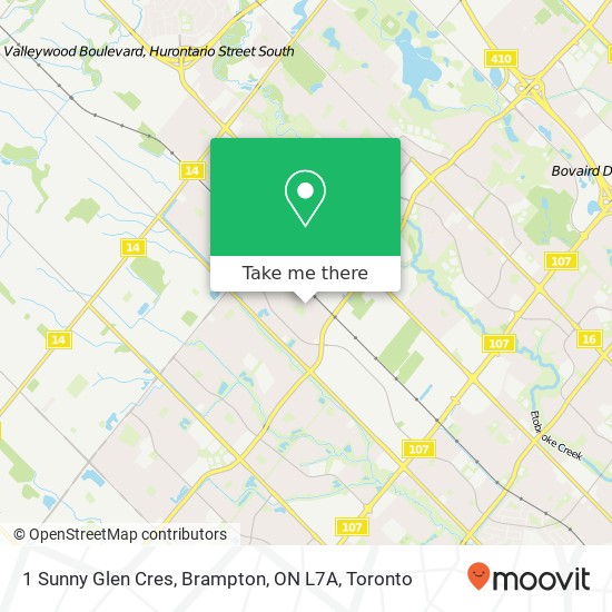 1 Sunny Glen Cres, Brampton, ON L7A map