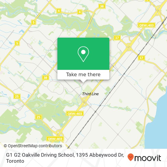 G1 G2 Oakville Driving School, 1395 Abbeywood Dr map