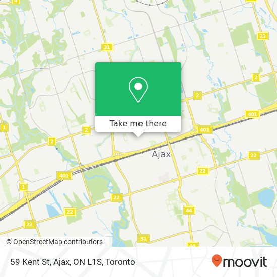 59 Kent St, Ajax, ON L1S map