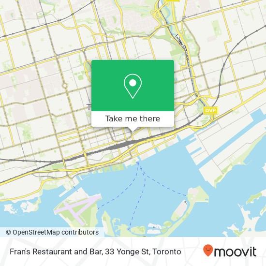 Fran's Restaurant and Bar, 33 Yonge St map