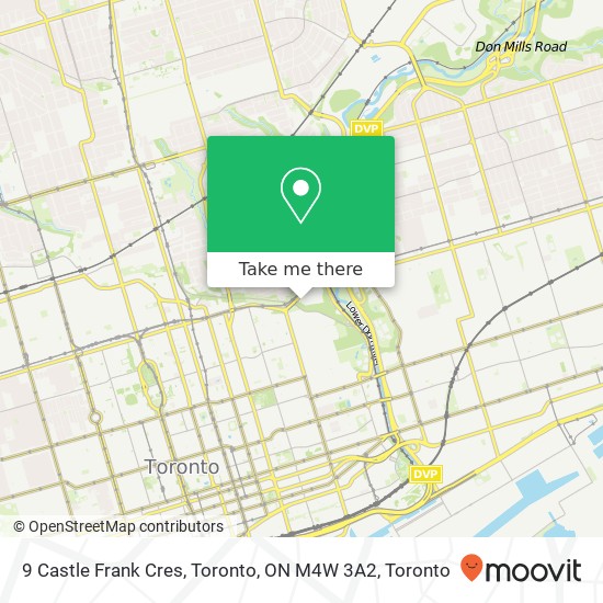 9 Castle Frank Cres, Toronto, ON M4W 3A2 map