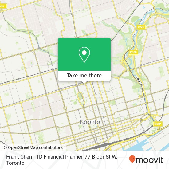 Frank Chen - TD Financial Planner, 77 Bloor St W plan