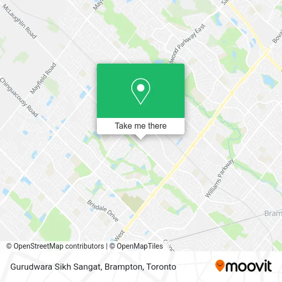 Gurudwara Sikh Sangat, Brampton map
