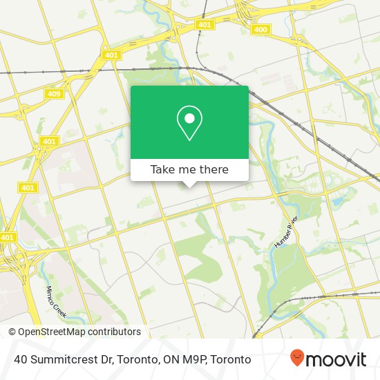 40 Summitcrest Dr, Toronto, ON M9P map