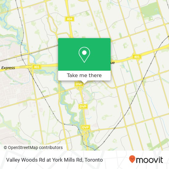 Valley Woods Rd at York Mills Rd map