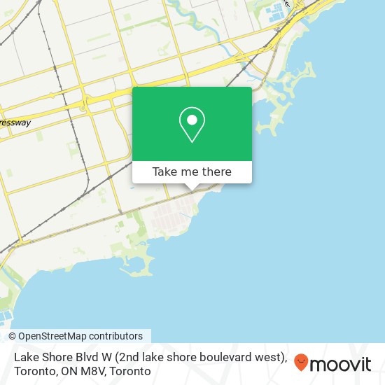 Lake Shore Blvd W (2nd lake shore boulevard west), Toronto, ON M8V map