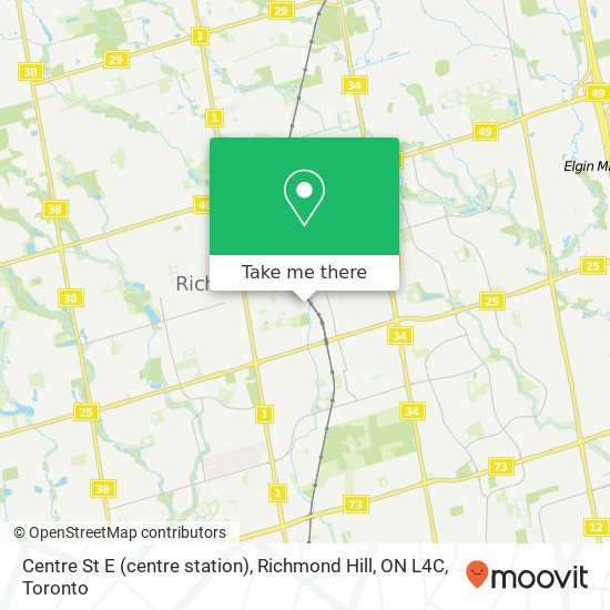 Centre St E (centre station), Richmond Hill, ON L4C map