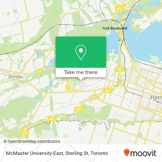 McMaster University-East, Sterling St map