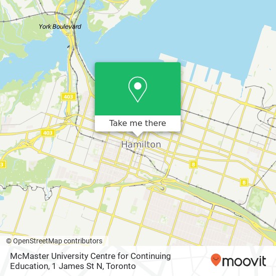 McMaster University Centre for Continuing Education, 1 James St N map