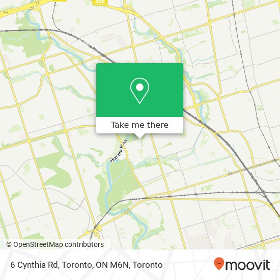 6 Cynthia Rd, Toronto, ON M6N map