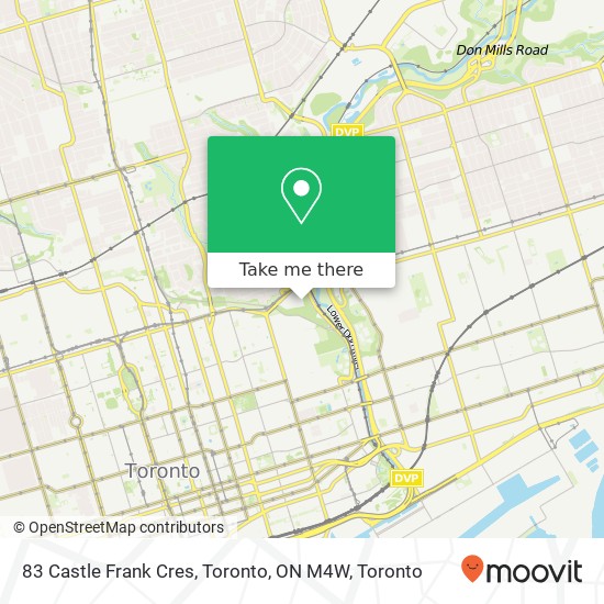 83 Castle Frank Cres, Toronto, ON M4W map