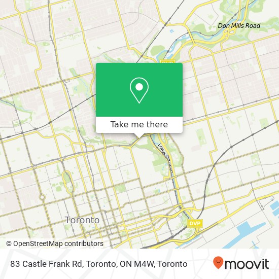 83 Castle Frank Rd, Toronto, ON M4W map