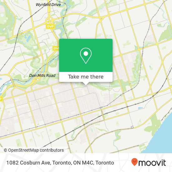 1082 Cosburn Ave, Toronto, ON M4C map