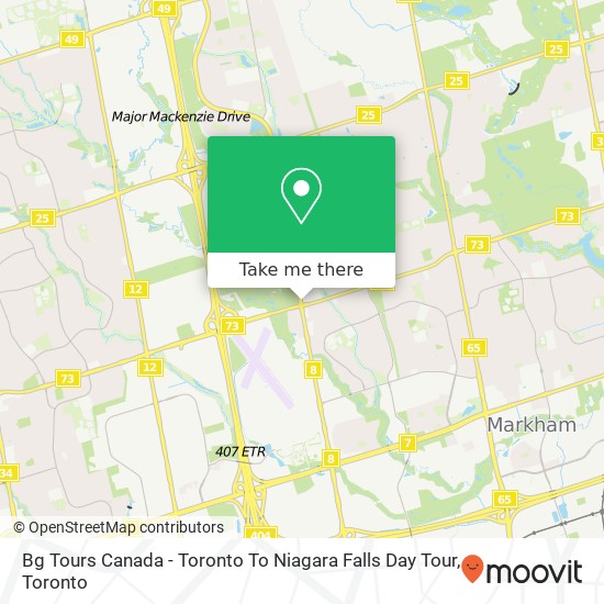 Bg Tours Canada - Toronto To Niagara Falls Day Tour map