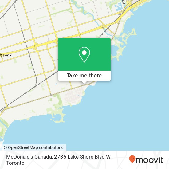McDonald's Canada, 2736 Lake Shore Blvd W map
