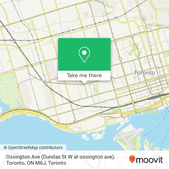 Ossington Ave (Dundas St W at ossington ave), Toronto, ON M6J map