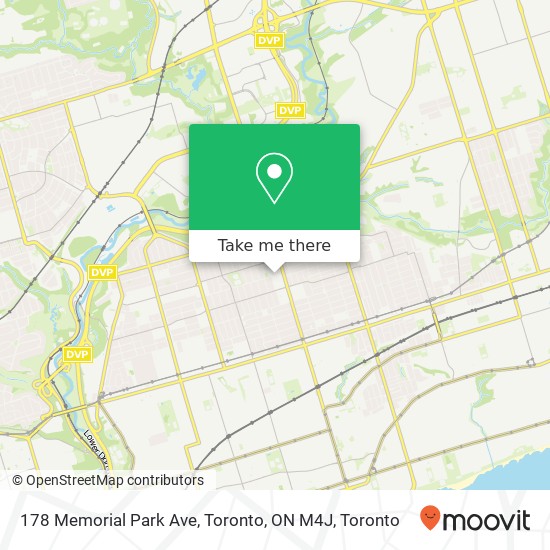 178 Memorial Park Ave, Toronto, ON M4J map