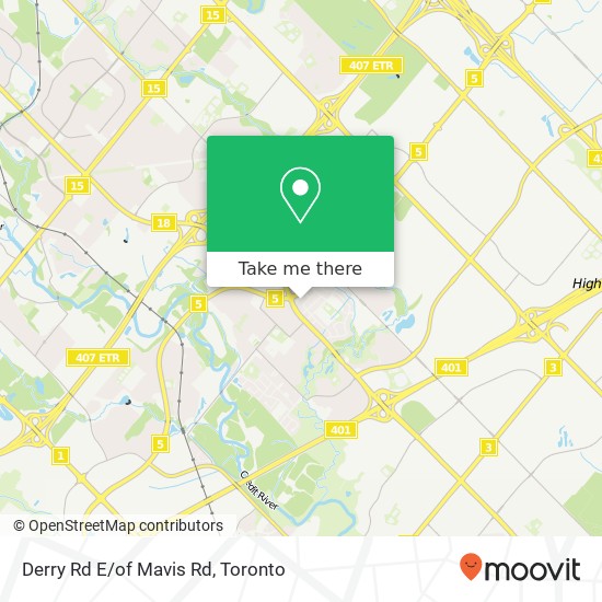 Derry Rd E/of Mavis Rd map