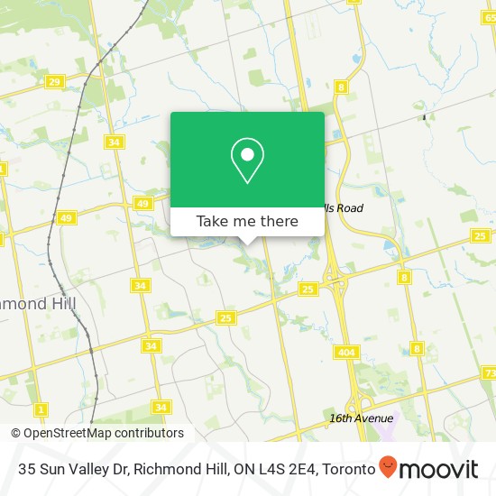 35 Sun Valley Dr, Richmond Hill, ON L4S 2E4 map